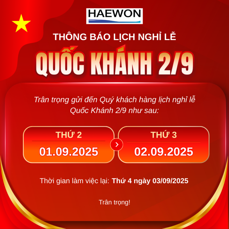 lịch nghỉ lễ 2.9 công ty hae won